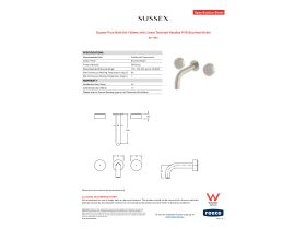 Specification Sheet - Sussex Pure Bath Set 160mm with Linear Textured Handles PVD Brushed Nickel
