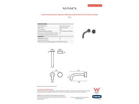 Specification Sheet - Sussex Pure Elemental Progressive Bath Mixer System 200mm PVD Brushed Gunmetal