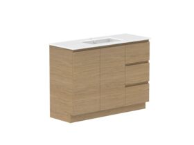 Supporting Image - Posh Domaine 1200mm Floor Mount Vanity Unit Conventional Single Bowl Matte White Ceramic Top