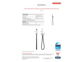 Specification Sheet - Sussex Pure Microphone Handshower with Fixed Bracket PVD Brushed Gunmetal (3 Star)