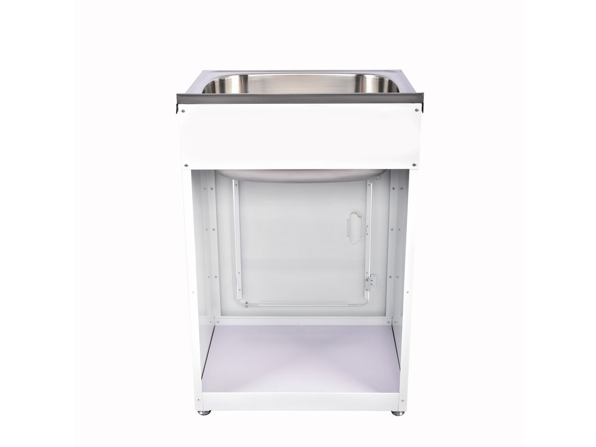 Supporting Image - Posh Bristol Standard Laundry Trough & Cabinet 45L with 1 Taphole and Bypass Stainless Steel - Back