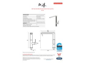 Specification Sheet - Milli Trace Sink Mixer Brushed Nickel (5 Star) Lead Free