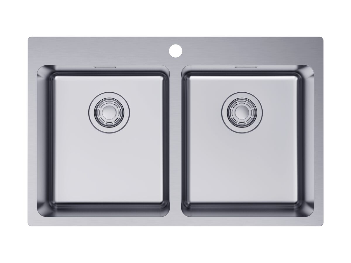 Hero - Memo Oscar Inset Double Bowl Sink Overflow 1 Taphole