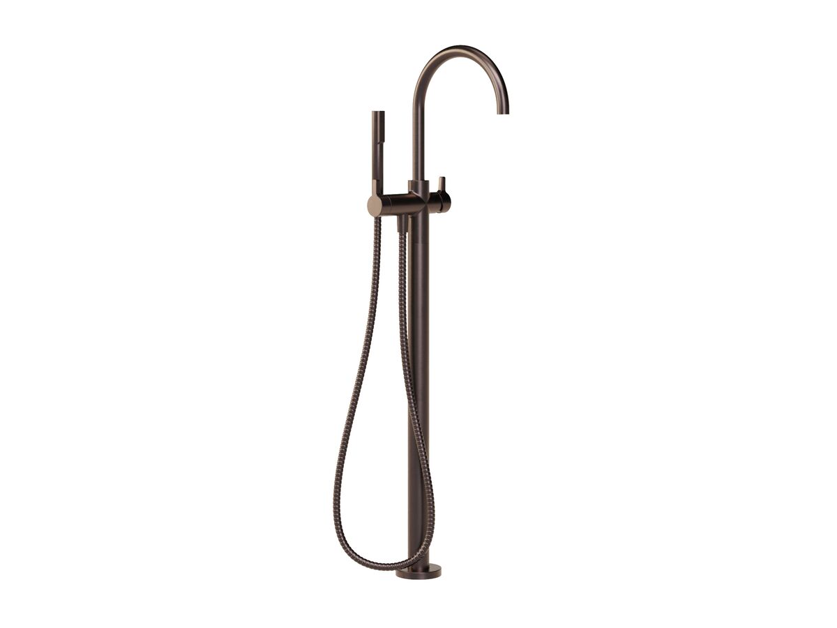 Supporting Image - Faucet Strommen Vara Fin Floor Mounted Bath Mixer with Handshower Trimset Armada Bronze (3 Star)