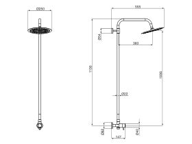 Milli Inox Overhead Rail Shower Stainless Steel (3 Star)