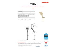 Specification Sheet - Mizu Soothe Handshower with Water Inlet Wall Bracket Brushed Brass (5 Star)