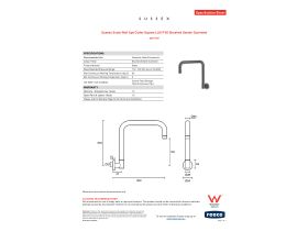 Specification Sheet - Sussex Scala Wall Spa Outlet Square LUX PVD Brushed Smoke Gunmetal