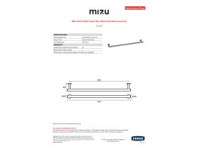 Specification Sheet - Mizu Drift Single Towel Rail 700mm Brushed Gunmetal