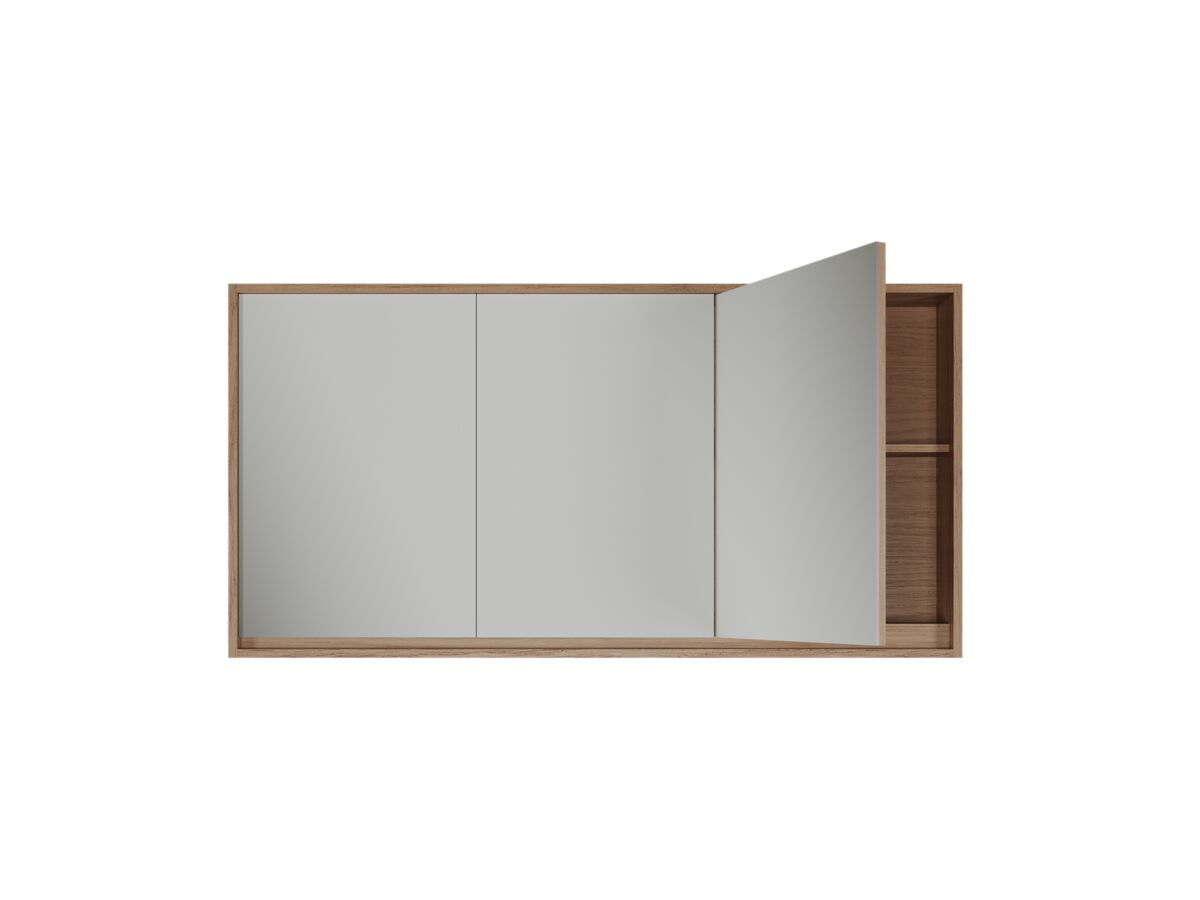 Supporting Image - Kado Aspect 1500mm Mirror Cabinet Three Doors with Surround View - Boston Oak Open