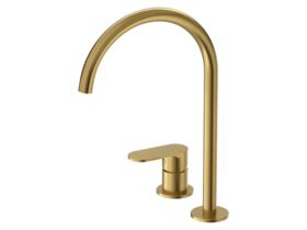 Hero - Mizu Soothe MK2 Extended Height Hob Mixer Set Brushed Brass (5/6 Star) Lead Free