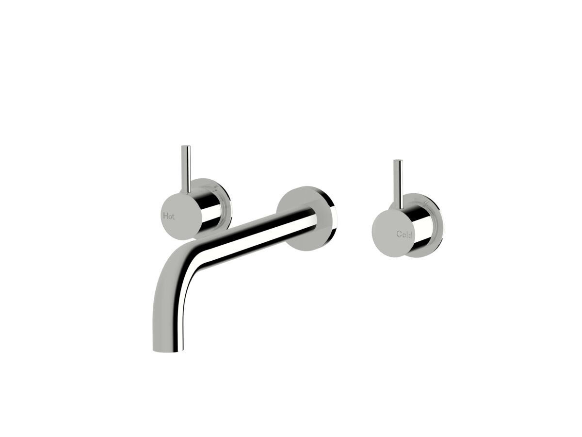 Sussex Scala 25mm Wall Basin Set Curved 250mm Chrome (6 Star)