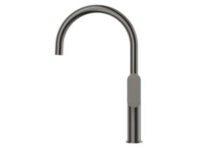 Supporting Image - Mizu Soothe MK2 Gooseneck Sink Mixer Curved Brushed Gunmetal (5 Star) Lead Free - Side