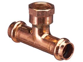 >B< Press Water Female Adaptor Tee 15mm x 15mm x 3/8"