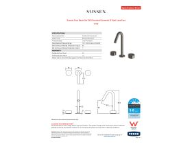 Specification Sheet - Sussex Pure Basin Set PVD Brushed Gunmetal (5 Star) Lead Free