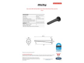Specification Sheet - Mizu Soothe MK2 Wall Basin/Bath Outlet 250mm Matte Black (6 Star) Lead Free