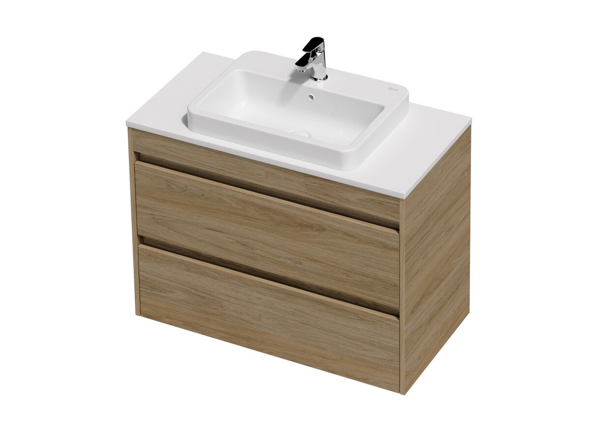 Posh Domaine Twin 900 2 Drawer Wall Hung Colour Cherry Pie - Basin not included