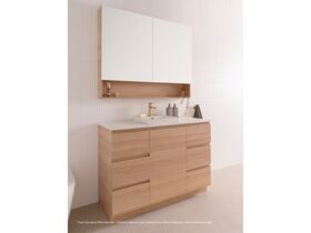 Posh Domaine Plus Hamper, 1200mm, Natural Oak Cabinet and 20mm Alabaster Cherry Pie benchtop