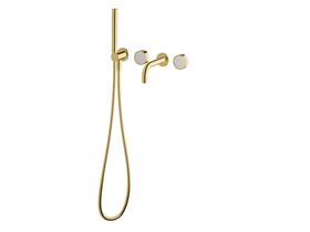 Supporting Image - Sussex Pure Elemental Progressive Bath Mixer System with Handshower 160mm PVD Brushed Gold with Aurora Insert