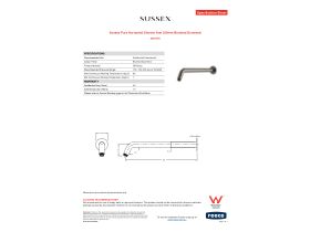 Specification Street - Sussex Pure Horizontal Shower Arm 350mm Brushed Gunmetal
