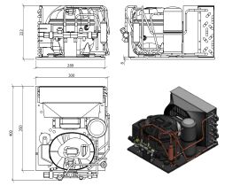 Tecumseh HTA Condensing Unit 1/5hp R404A MHBP AET4425ZHR-FZ1A