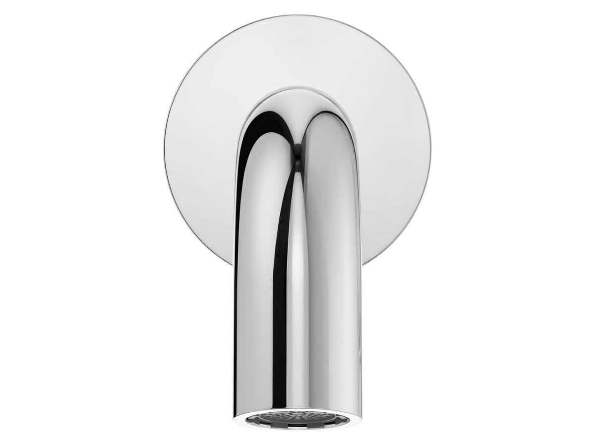 Supporting Image 2 - Mizu Drift Wall Basin/Bath Outlet Curve Spout 200mm Chrome (6 Star) Lead Free - Front