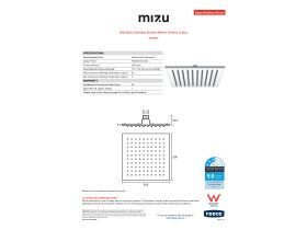 Specification Sheet - Mizu Bloc Overhead Shower 200mm Chrome (3 Star)