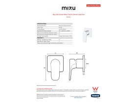 Specification Sheet - Mizu Silk Shower Mixer Tap Kit Chrome Lead Free