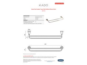 Specification Sheet - Kado Era Double Towel Rail 600mm Brass Gold