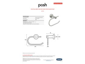Specification Sheet - Posh Solus MK2 Toilet Roll Holder Rail Brushed Nickel