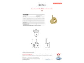 Specification Sheet - Scala Shower/Bath Mixer PVD Brushed Gold Lead Free