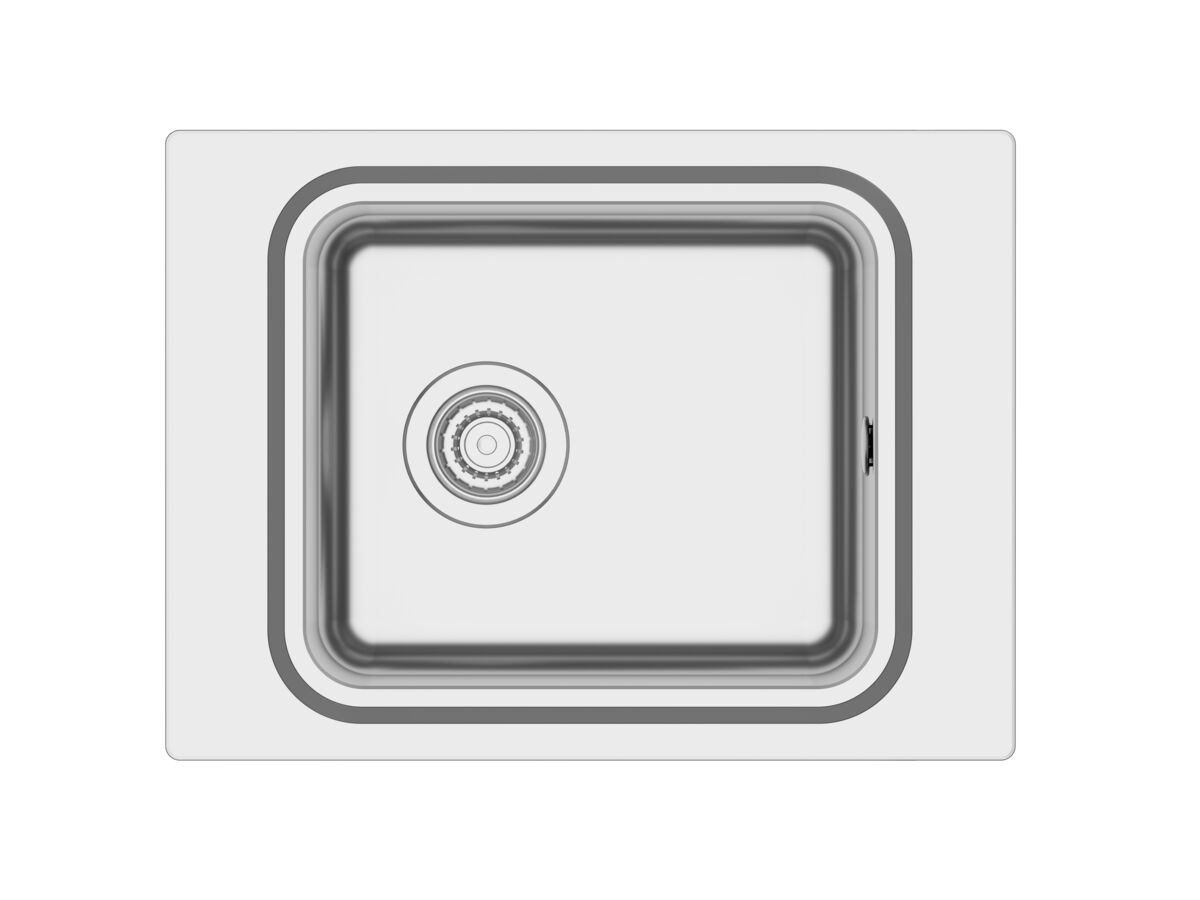 Hero - Posh Solus Care Single Bowl Sink No Taphole with Overflow Stainless Steel