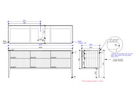ISSY Cloud II 1800mm x 500mm x 760mm Vanity Unit with Legs 6 Touch Latch Drawers (No Basin)