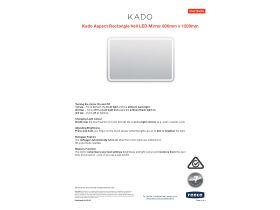 User Manual - Kado Aspect Rectangle Veil LED Mirror 800mm x 1200mm