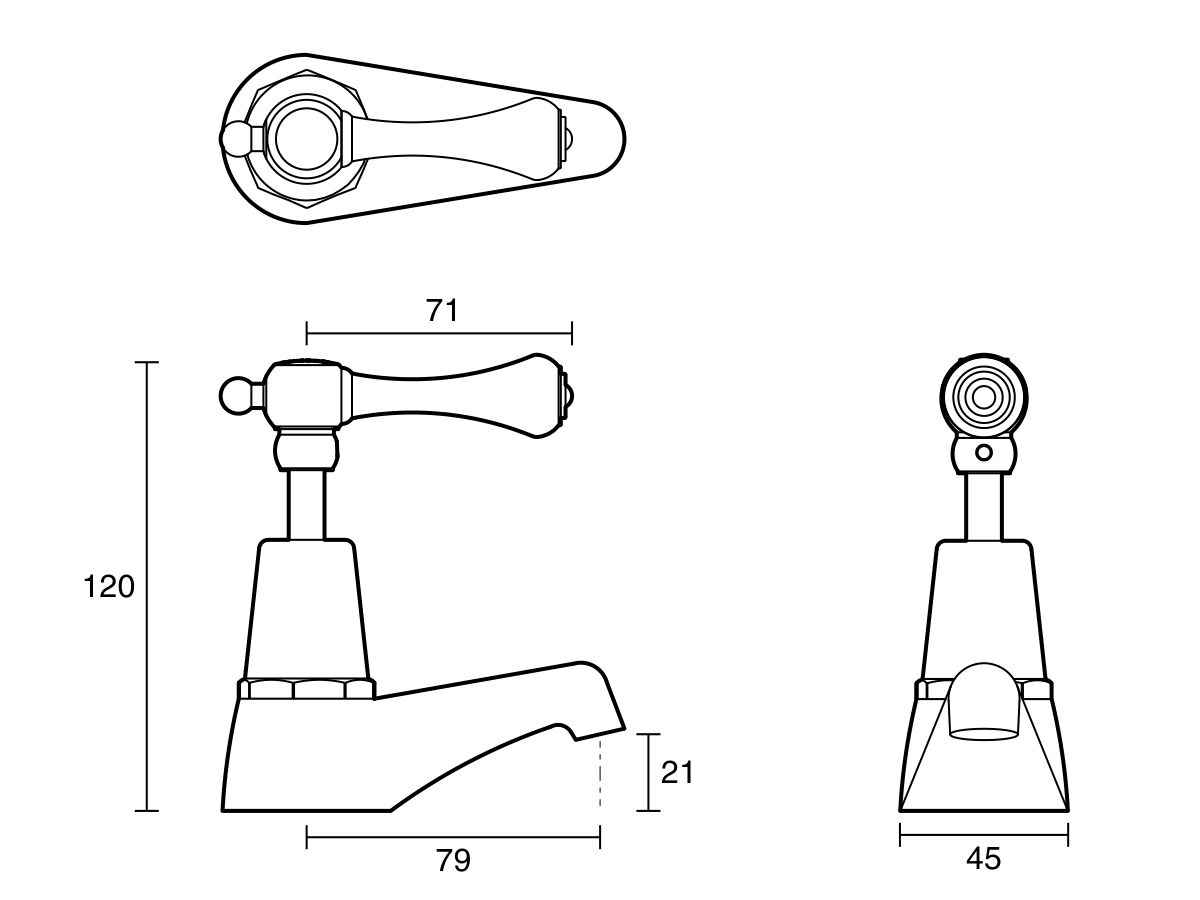 Kado Era Pillar Taps Lever Handle