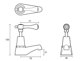 Kado Era Pillar Taps Lever Handle