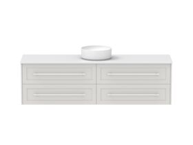 Hero - Kado Lux 1800mm All Drawer Wall Hung Vanity Unit 4 Drawers Centre Bowl Vanity 20mm Top