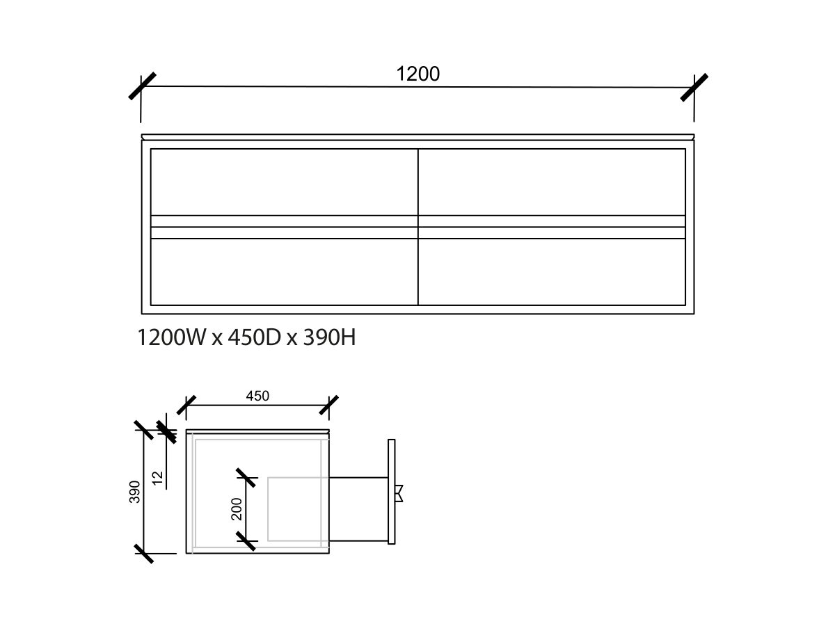 ISSY Z8 Vanity Unit 4 Drawer 1200