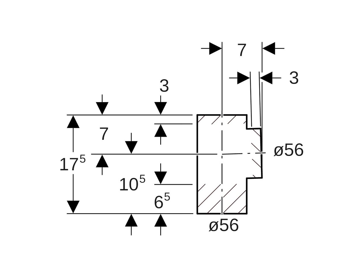 Geberit Junction 56mm x 56mm x 88.5 Degree
