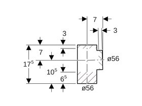 Geberit Junction 56mm x 56mm x 88.5 Degree