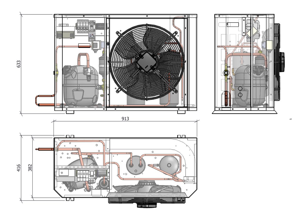 Tecumseh Compac Condensing Unit R404A PAC4519Z 3 Phase