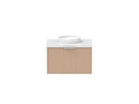 Supporting Image - Kado Lux Slim All Drawer 750mm Wall Hung Vanity with Centre Basin 50mm Top Blonde Oak