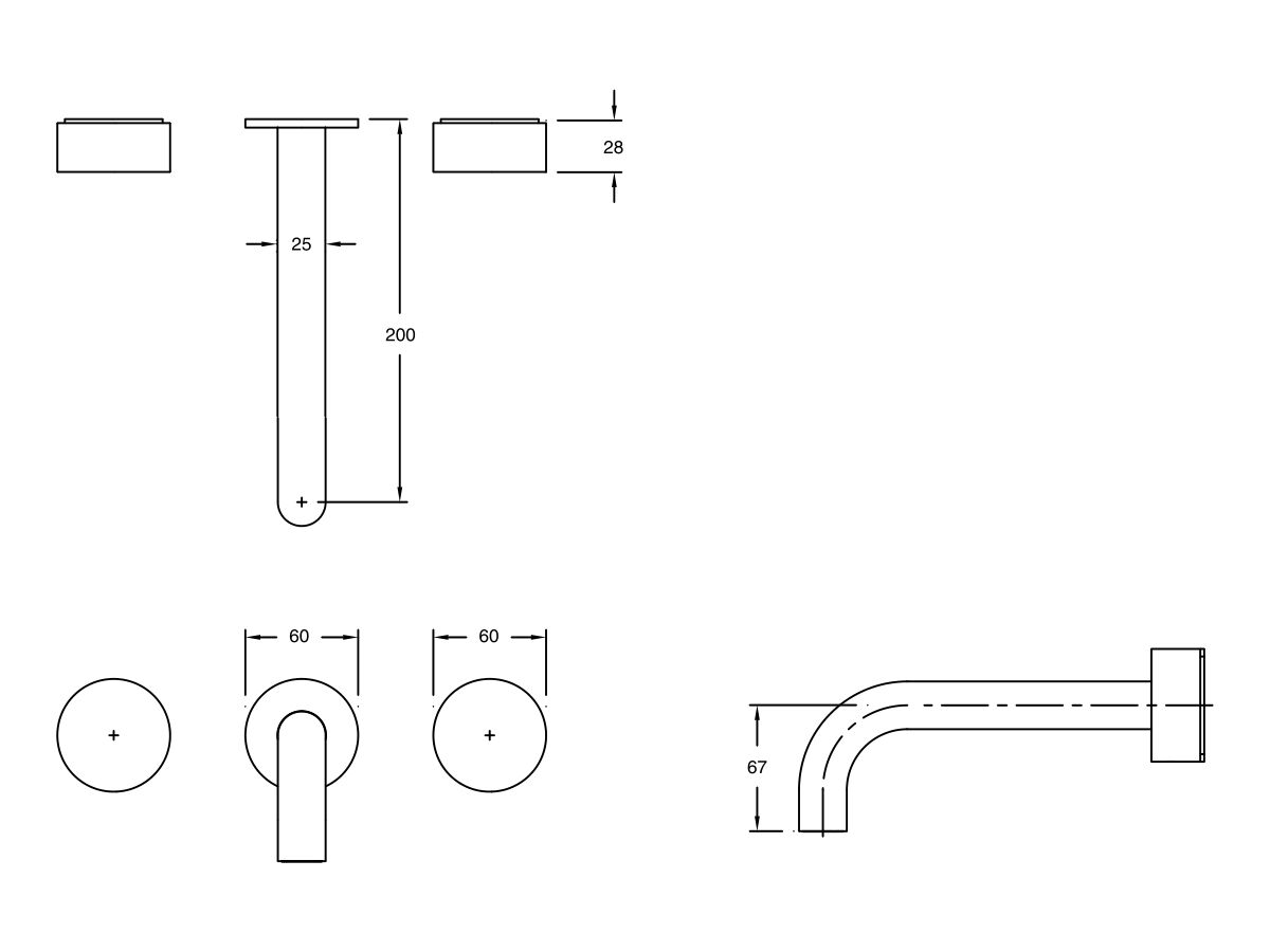 Sussex Pure Bath Set 200mm