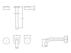 Sussex Pure Bath Set 200mm