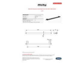 Specification Sheet - Mizu Drift Assisted Living Straight Grab Rail 600mm Matte Black