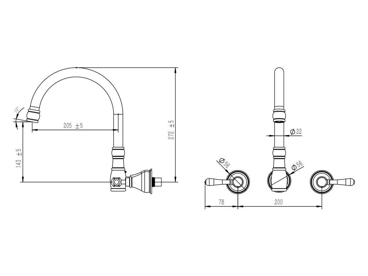 Milli Voir Wall Kitchen Set Lever Handle (4 Star)