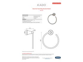 Specification Sheet - Kado Era Towel Ring Brushed Nickel