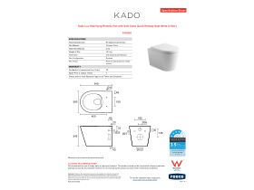 Specification Sheet - Kado Lux Wall Hung Rimless Pan with Soft Close Quick Release Seat White (4 Star)