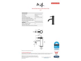 Specification Sheet - Milli Etch Basin Mixer Tap Matte Black (6 Star)