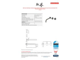 Specification Sheet - Milli Pure Wall Basin Hostess System 250mm Right Hand with Cirque Textured Handles PVD Brushed Gunmetal (3 Star)