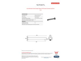 Specification Sheet - Scala Wall Bath Outlet Straight 250mm PVD Brushed Gunmetal Lead Free